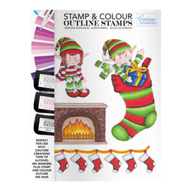 Elves and Stockings Stamp & Colour Outline Stamp CO728507