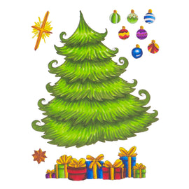 Christmas Tree Scene Stamp & Colour Outline Stamp CO728508