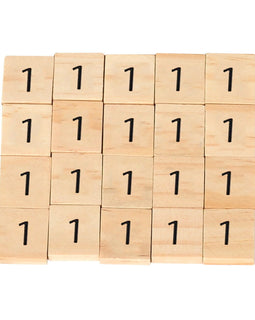 Numbers & Symbols Scrabble Tiles (Wooden)