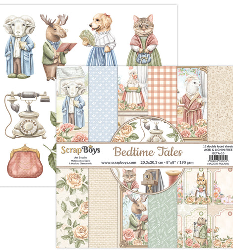 Bedtime Tales Collection 8 x 8in Double Sided Paper - Scrap Boys BETA-10