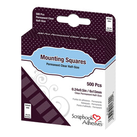 Mounting Squares Clear Half Size Permanent (500pc) (3L01602)