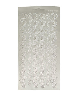 3D Leaves borders - Silver Sticker AD273001