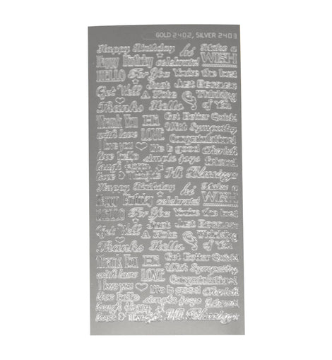 Tiny Words & Phrases Silver Sticker AD288801