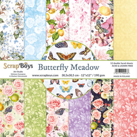 Butterfly Meadow Collection 12 x 12in Double Sided Paper - Scrap Boys