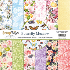 Butterfly Meadow Collection 6 x 6in Double Sided Paper - Scrap Boys