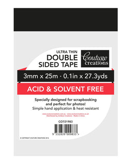 Couture Creations Double Sided Tape Standard 3mm x 25m CO721983