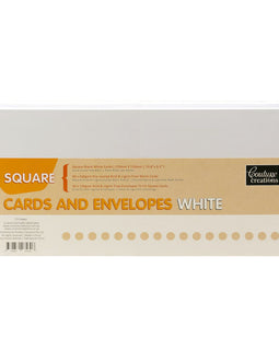 Card And Envelope Set White Square 10.6in x 5.3in (270mm x 135mm) 50 Sets CO724845