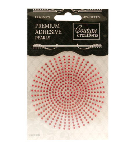 Deep Red Adhesive Pearls - CO725369