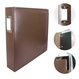 Couture Creations Classic Superior Leather Dark Brown Album 12in x 12in CO725394