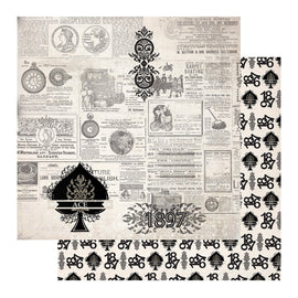 Couture Creations Paper - 12 x 12in - Gentlemans Emporium Sheet 6 - 304.8 x 304.8mm | 12 x 12in