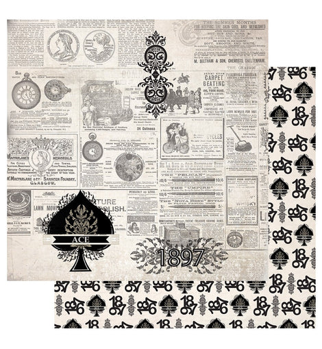 Couture Creations Paper - 12 x 12in - Gentlemans Emporium Sheet 6 - 304.8 x 304.8mm | 12 x 12in