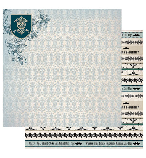 Couture Creations Paper - 12 x 12in - Gentlemans Emporium Sheet 7 - 304.8 x 304.8mm | 12 x 12in
