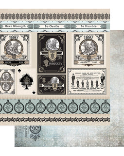 Couture Creations Paper - 12 x 12in - Gentlemans Emporium Sheet 12 - 304.8 x 304.8mm | 12 x 12in