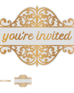 Couture Creations You're Invited Tag Set (1pc) Gentlemans Emporium Collection, Cut, Foil & Embossing Die 102mm x 77mm CO726856