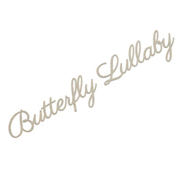 Couture Creations Gentlemans Emporium Collection Butterfly Lullaby Sentiment Chipboard (2pc) 135mm x 25mm CO726863
