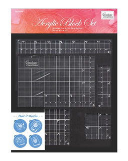 Acrylic Block Set with Grid Lines (5pc/8mm deep) CO727749