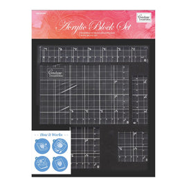 Acrylic Block Set with Grid Lines (5pc/8mm deep) CO727749