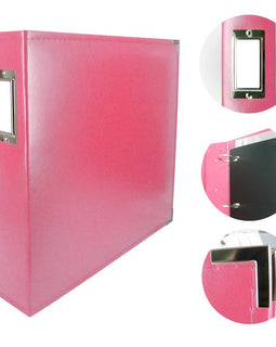 Couture Creations Classic Superior faux Leather Strawberry Pink Album 12in x 12in CO728147