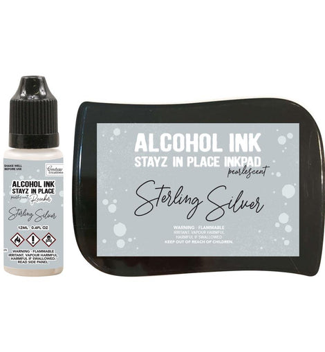 Pearlescent Sterling Silver Stayz In Place Alcohol Ink and Ink Pad CO728164