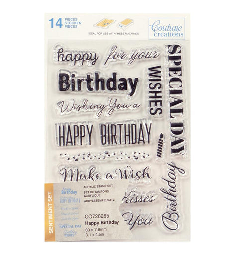 Happy Birthday Sentiment Stamp Set (13pc) CO728265