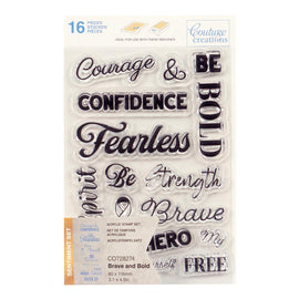 Brave and Bold Sentiment Stamp Set (16pc) CO728274