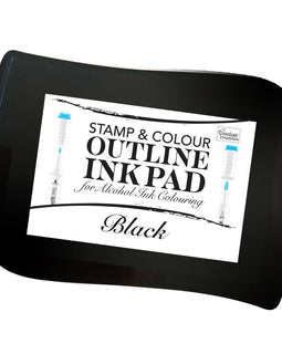 Black Stamp & Colour Outline Ink Pad for Alcohol Ink Colouring CO728475