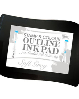 Soft Grey Stamp & Colour Outline Ink Pad for Alcohol Ink Colouring CO728476