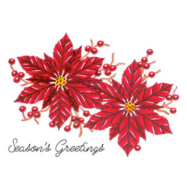 Poinsettia Greetings Stamp & Colour Outline Stamp CO728503