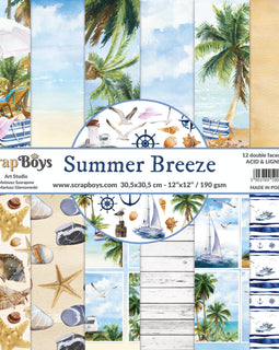 Summer Breeze Collection 12 x 12in Double Sided Paper - Scrap Boys