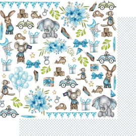 Snuggle Bunny - Fussy Cuts Paper - Hey Baby Boy Collection UCP2362