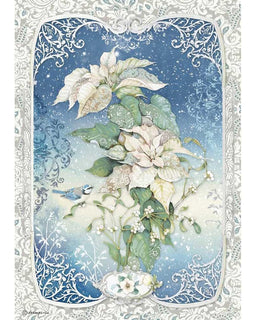 Poinsettia - Winter Tales Rice Paper A4 DFSA4493