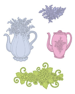 Elegant Teapot & Florals Die (HCD17288)